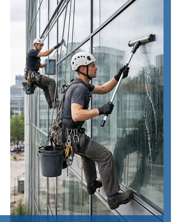 Мойка витражей альпинистами в Бузулуке от 730 р. под ключ|ВЫСОТНИК-Бзл