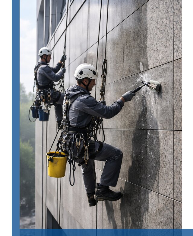 Профессиональная мойка фасада из керамогранита в Бузулуке