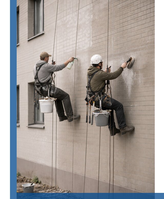 Удаление высолов с фасада зданий в Бузулуке без повреждений и следов
