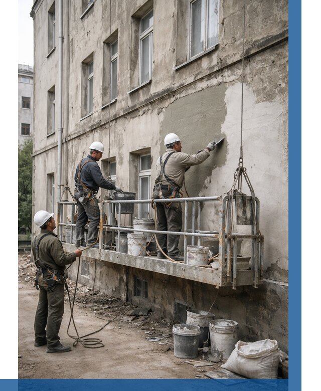 Капитальный ремонт фасада в Бузулуке от 4378 р. | ВЫСОТНИК-Бзл