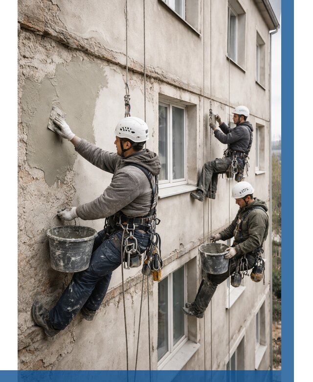 Ремонт штукатурного фасада в Бузулуке от 782 р. под ключ | ВЫСОТНИК-Бзл