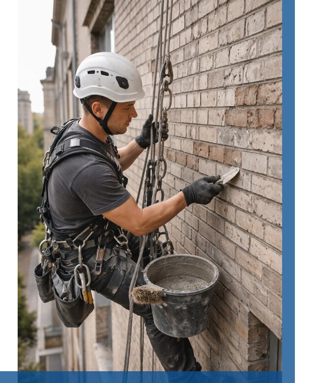 Ремонт кирпичной кладки фасада в Бузулуке от 1876 р. | ВЫСОТНИК-Бзл