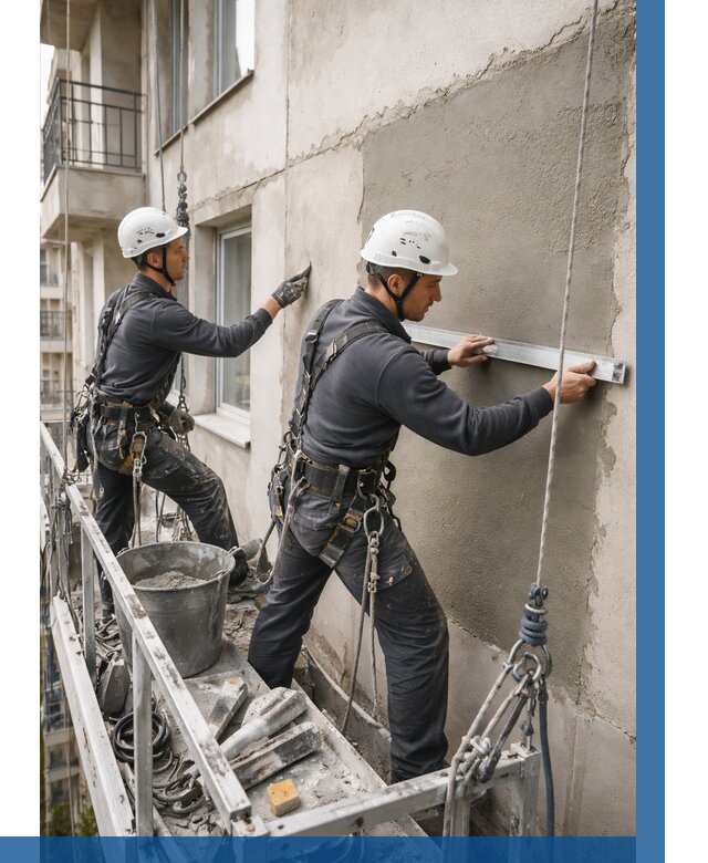 Штукатурка фасада на высоте в Бузулуке от 938 р. | ВЫСОТНИК-Бзл