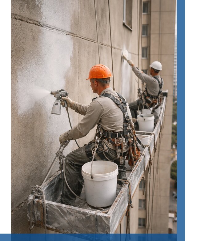 Грунтовка фасада на высоте в Бузулуке от 125 р. | ВЫСОТНИК-Бзл