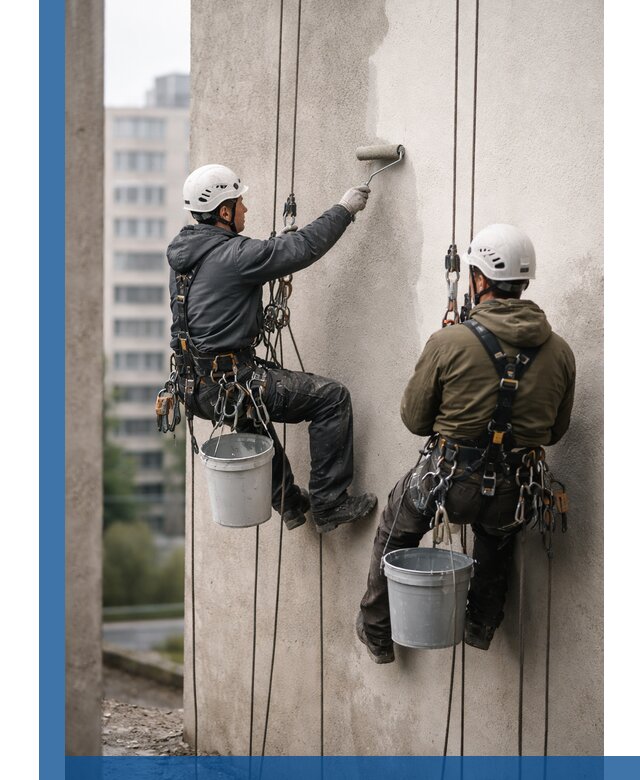 Покраска фасадов высотными альпинистами в Бузулуке с гарантией