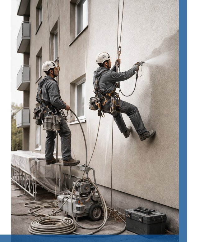 Безвоздушная покраска фасада в Бузулуке от 229 р/м² | ВЫСОТНИК-Бзл