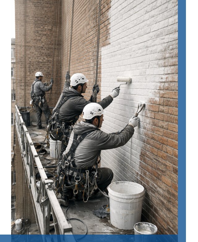 Покраска кирпичного фасада в Бузулуке от 365 р. | ВЫСОТНИК-Бзл