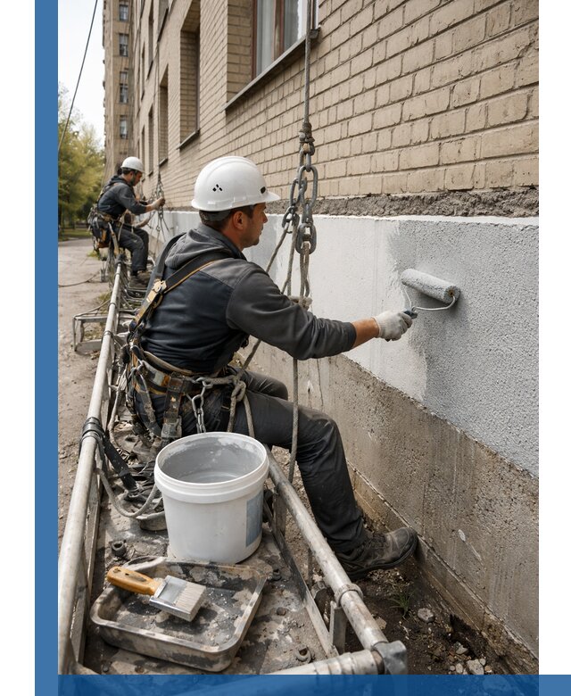 Окраска цоколя здания в Бузулуке профессионально и надежно