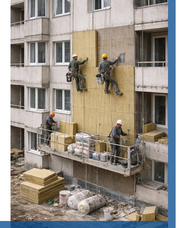 Утепление фасада минватой в Бузулуке от 1564 р. | ВЫСОТНИК-Бзл