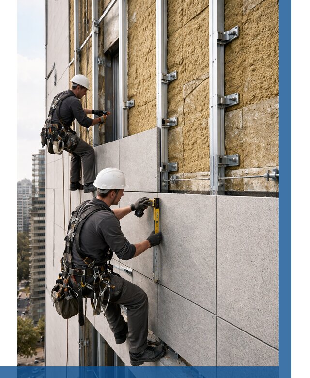 Монтаж вентилируемого фасада в Бузулуке от 3648 р. | ВЫСОТНИК-Бзл