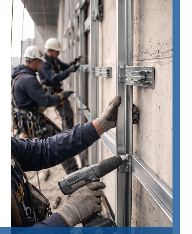 Монтаж подсистемы вентфасада в Бузулуке от 886 р. | ВЫСОТНИК-Бзл