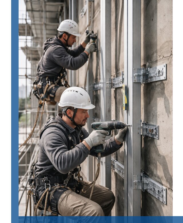 Монтаж и крепление подсистемы вентфасада в Бузулуке