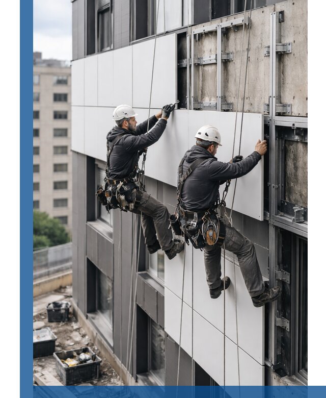 Монтаж композитных панелей фасада в Бузулуке под ключ