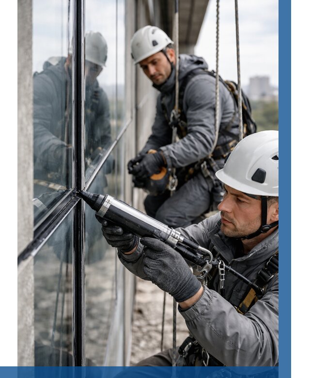 Герметизация витражных швов в Бузулуке от 678 р. | ВЫСОТНИК-Бзл