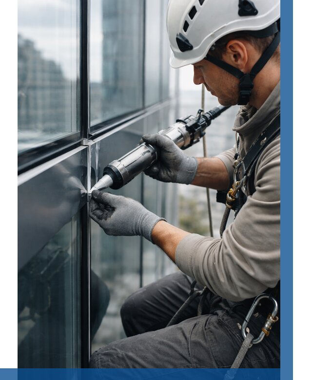 Герметизация стыков витража в Бузулуке от 1251 р. | ВЫСОТНИК-Бзл