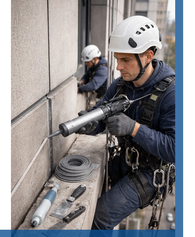 Герметизация деформационных швов фасада в Бузулуке от 730 | ВЫСОТНИК-Бзл