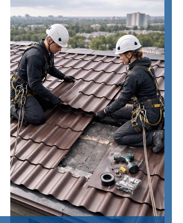 Ремонт металлочерепицы на крыше в Бузулуке от 938 р. | ВЫСОТНИК-Бзл