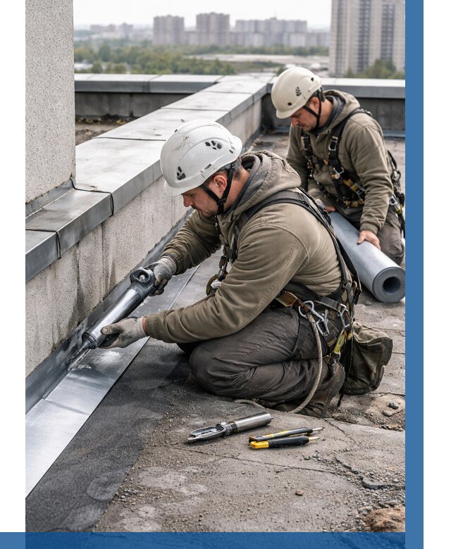 Ремонт кровельных примыканий в Бузулуке от 1251 р. | ВЫСОТНИК-Бзл