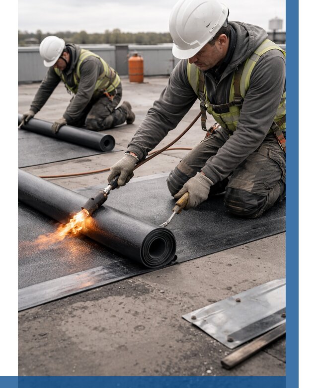 Монтаж наплавляемой кровли в Бузулуке от 886 р. — ВЫСОТНИК-Бзл