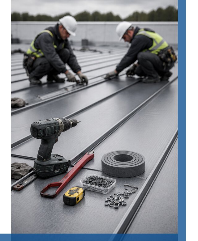 Монтаж фальцевой кровли в Бузулуке от 1876 р. | ВЫСОТНИК-Бзл