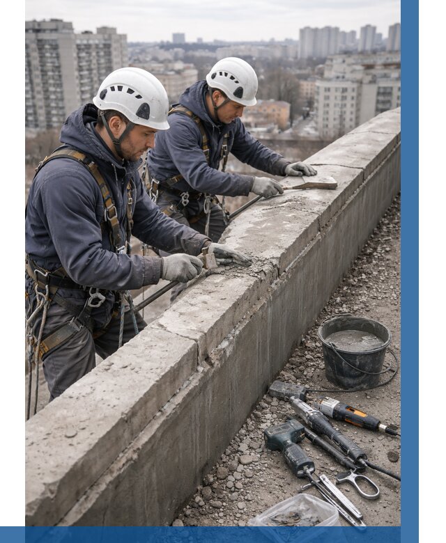 Ремонт парапета на кровле в Бузулуке от 1564 р. | ВЫСОТНИК-Бзл