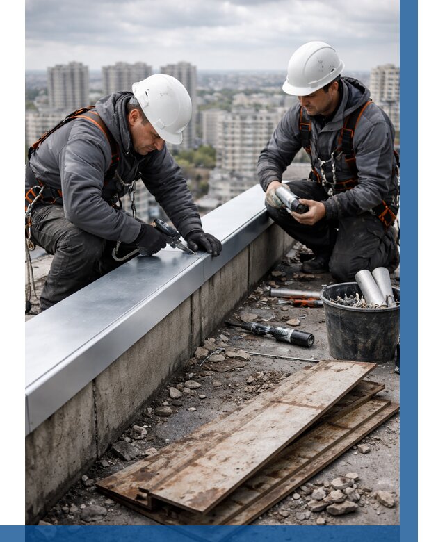 Замена парапетных крышек под ключ в Бузулуке от 1251 р. | ВЫСОТНИК-Бзл