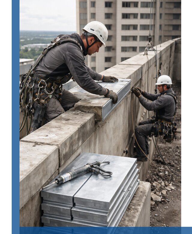 Замена парапетных крышек и установка новых в Бузулуке