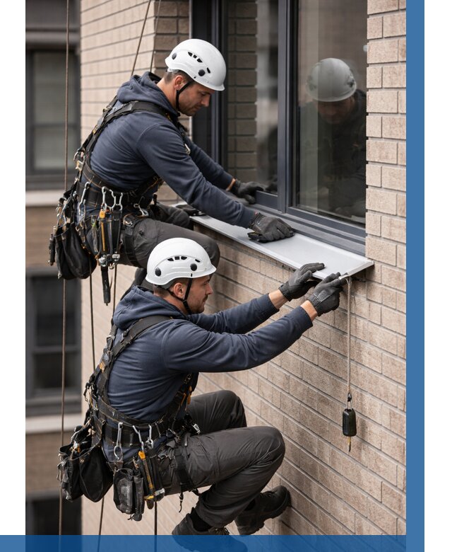 Монтаж оконных отливов под ключ в Бузулуке от 3648 р. | ВЫСОТНИК-Бзл