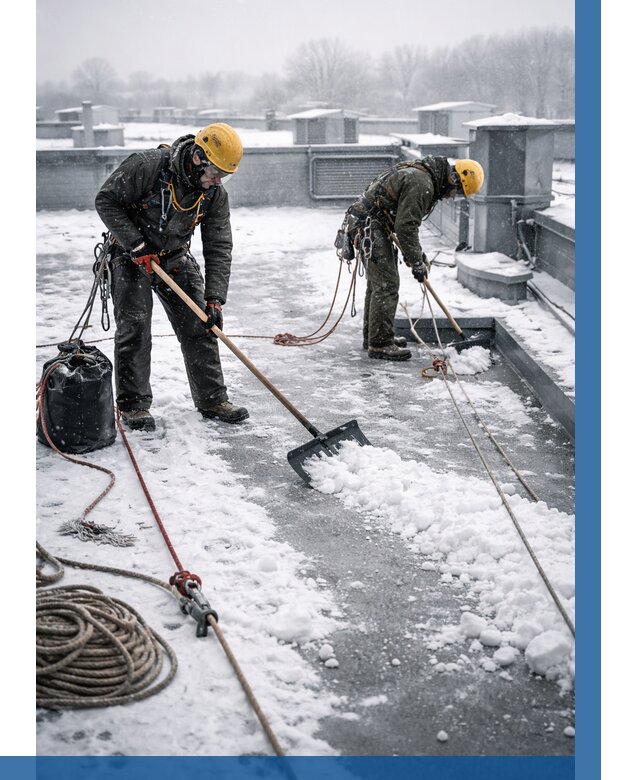 Очистка крыши от снега в Бузулуке от 7818 р. | ВЫСОТНИК-Бзл