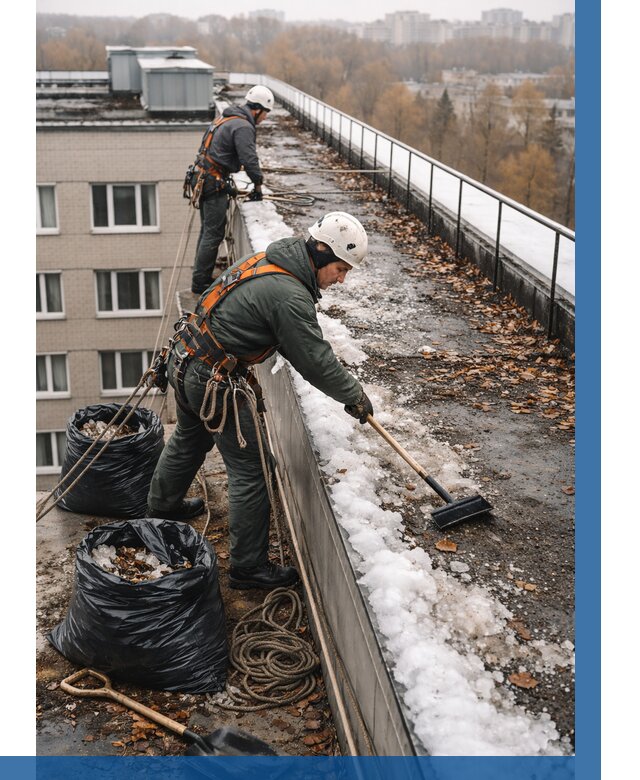 Очистка кровли по периметру в Бузулуке от 573 р. | ВЫСОТНИК-Бзл