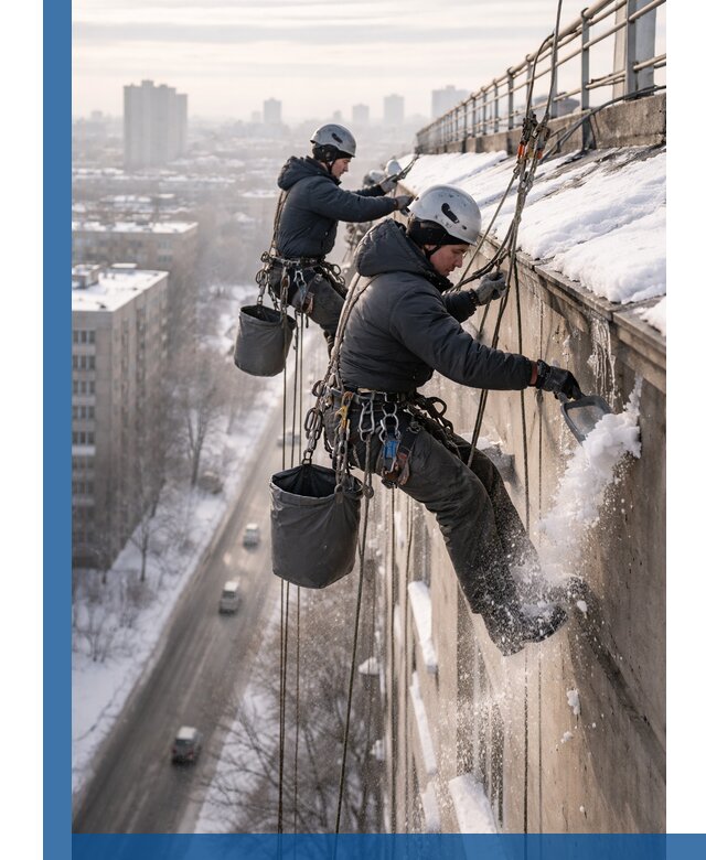 Очистка карнизов от снега в Бузулуке профессионально и безопасно
