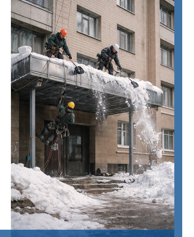 Очистка козырьков от снега в Бузулуке от 3648 р. | ВЫСОТНИК-Бзл