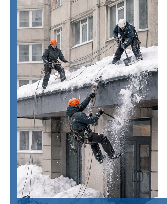 Безопасная очистка навесов от снега в Бузулуке круглогодично