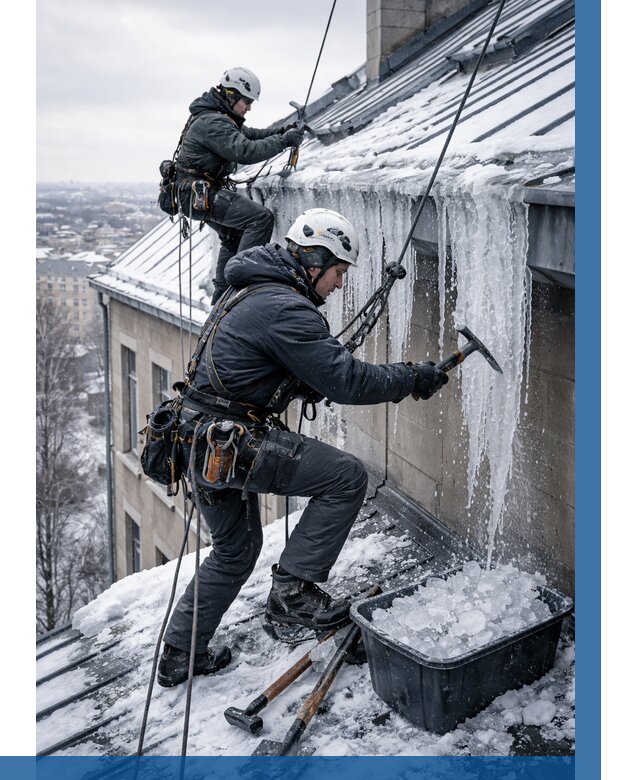 Удаление наледи с кровли в Бузулуке от 5733 р. | ВЫСОТНИК-Бзл