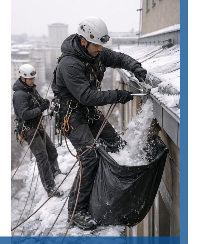 Аварийная очистка крыши в Бузулуке под ключ от 313 р. | ВЫСОТНИК-Бзл