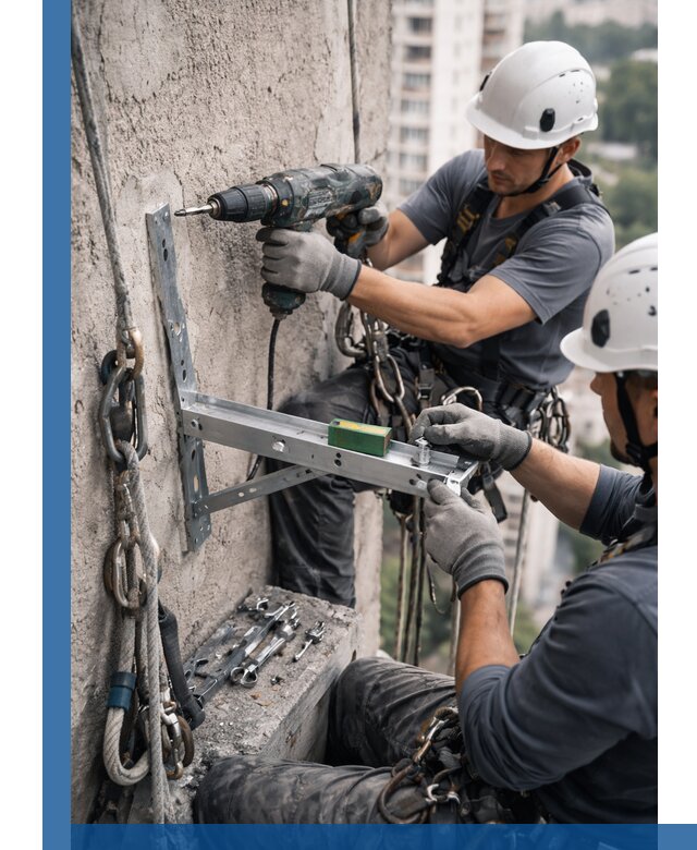 Установка кронштейнов кондиционера и крепежа в Бузулуке