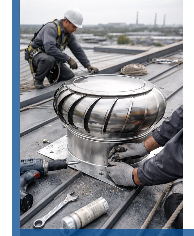 Установка дефлекторов на кровле в Бузулуке профессионально