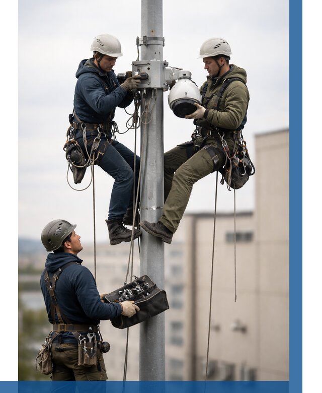 Установка видеокамер на мачте в Бузулуке от 8860 р. | ВЫСОТНИК-Бзл