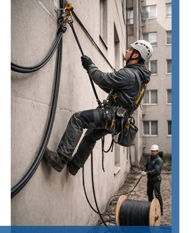 Протяжка кабеля питания на высоте в Бузулуке от 469 р. | ВЫСОТНИК-Бзл