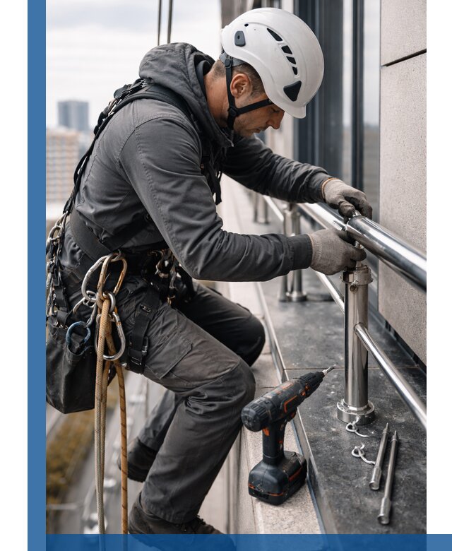 Монтаж ограждений на высоте в Бузулуке для зданий и конструкций