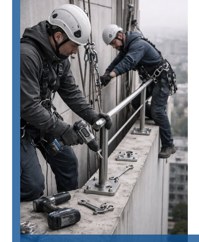 Монтаж перил на высоте в Бузулуке для жилых и промобъектов