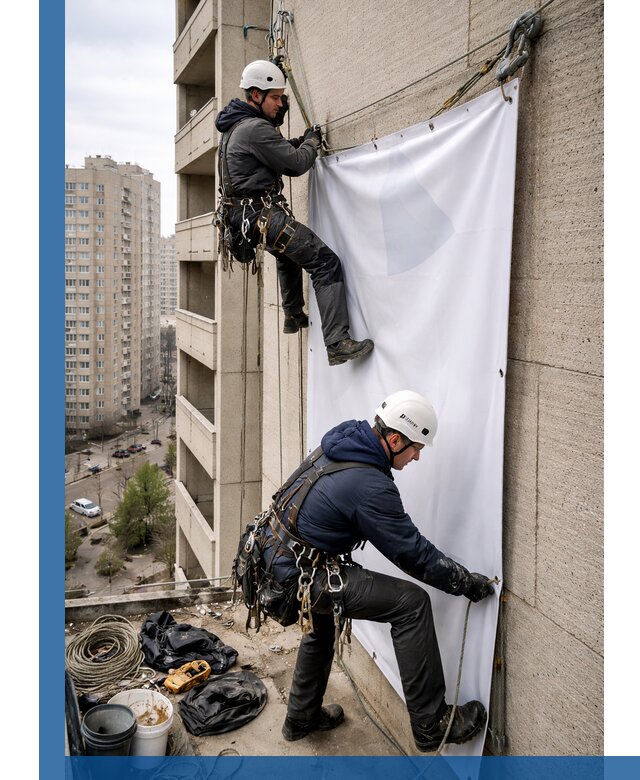 Профессиональный монтаж баннеров на фасаде в Бузулуке