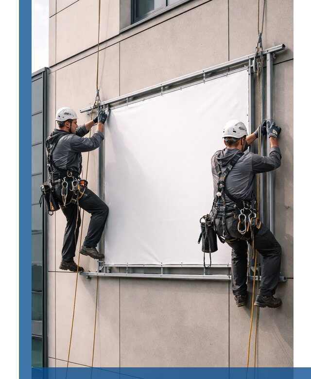 Монтаж наружной рекламной вывески в Бузулуке под ключ