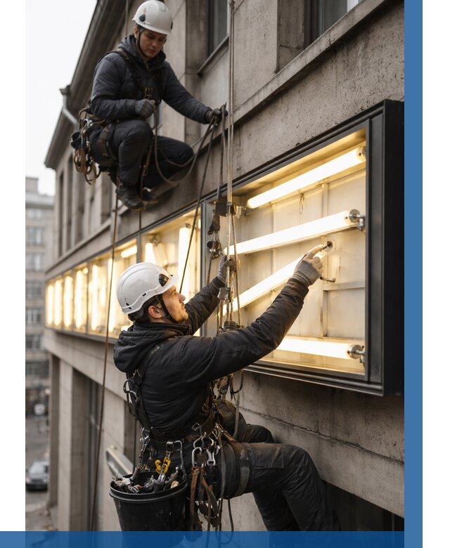 Замена ламп в вывеске в Бузулуке под ключ от 3648 р. | ВЫСОТНИК-Бзл
