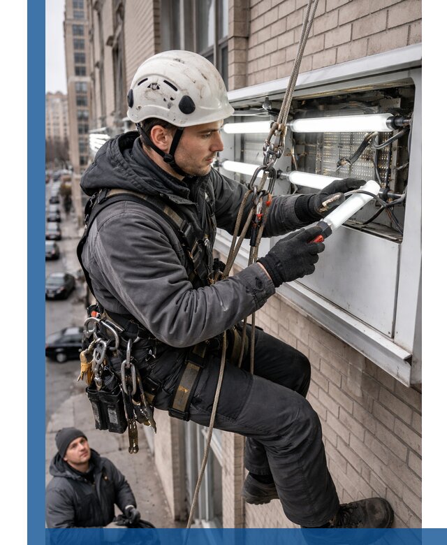 Профессиональная замена ламп в наружной вывеске в Бузулуке