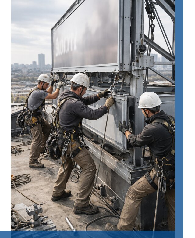 Монтаж крышной рекламной конструкции в Бузулуке от 62544 р.|ВЫСОТНИК-Бзл