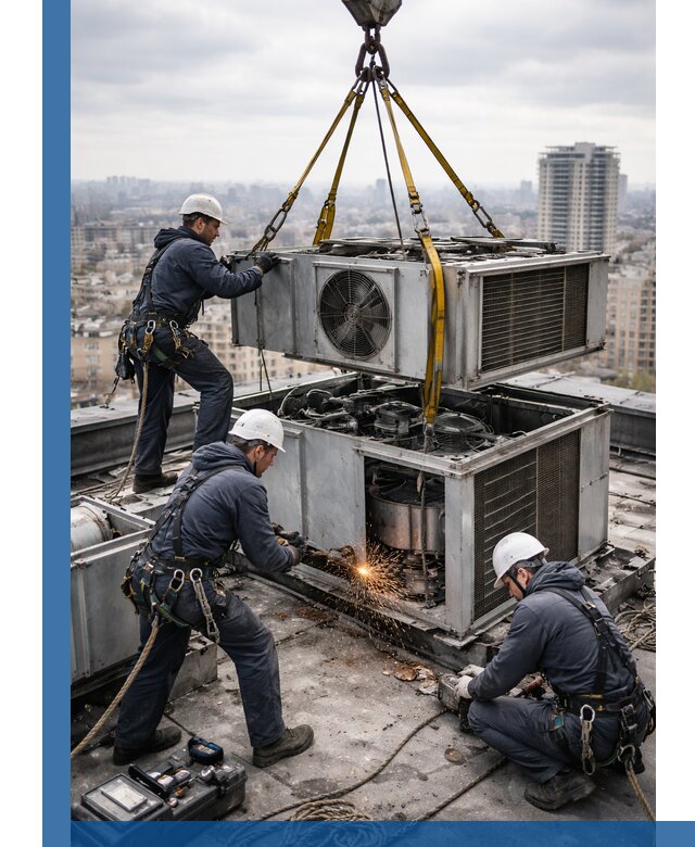 Демонтаж крышной установки в Бузулуке любой сложности