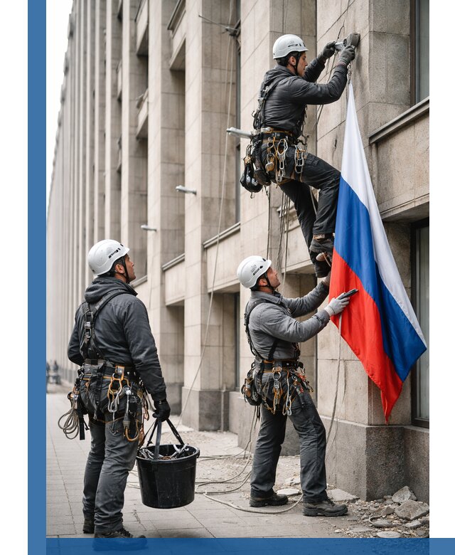 Профессиональная установка флагов на фасаде в Бузулуке