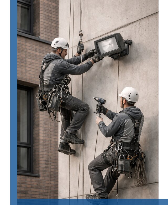 Профессиональный монтаж фасадных прожекторов в Бузулуке под ключ