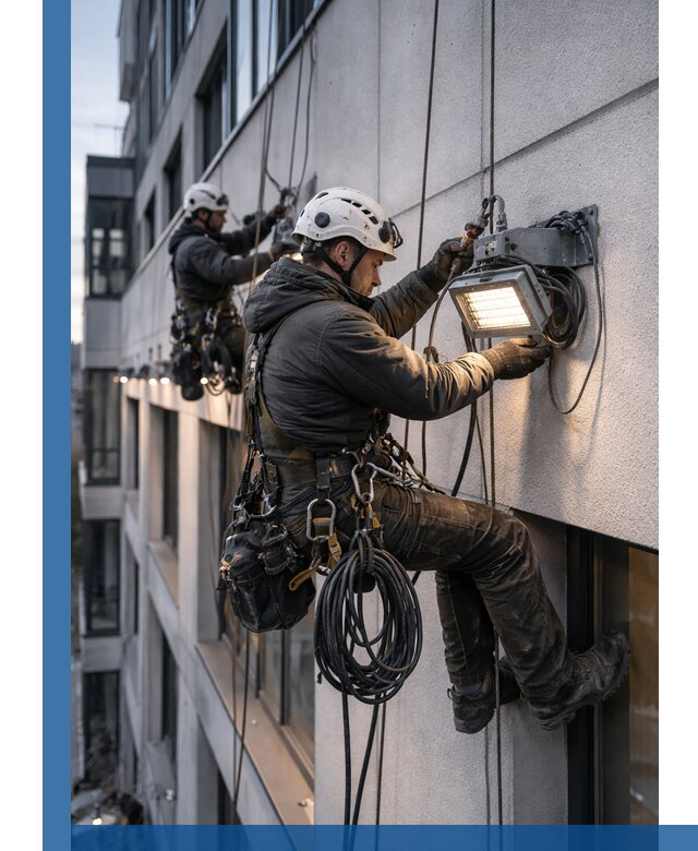 Монтаж фасадного освещения в Бузулуке установка и подключение